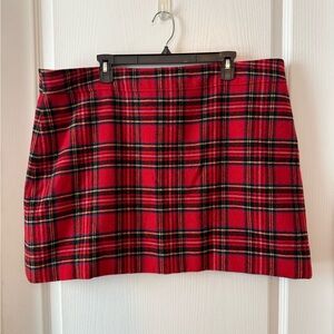 J. Crew Factory Red Plaid Mini Skirt